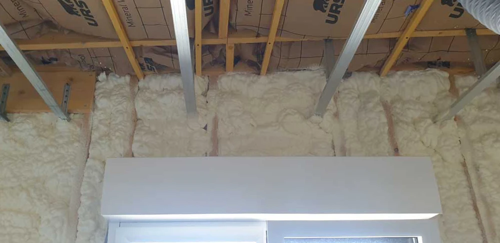 Chantier intérieur en cours, vue en hauteur